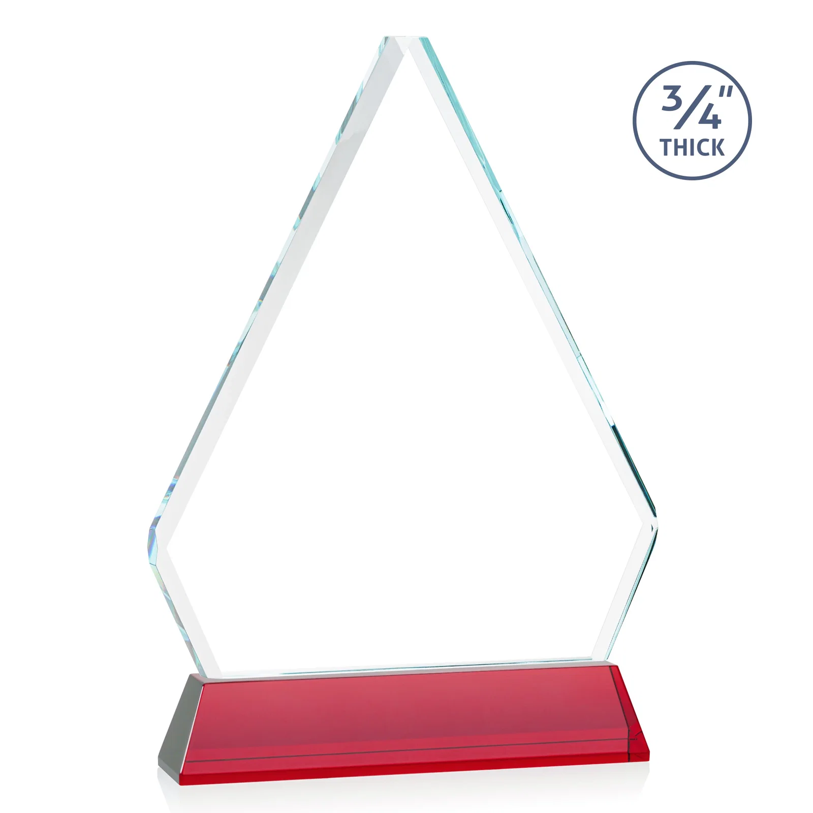 Custom Starfire Crystal Diamond Award with Base Inscription on Tall Base, awards, with your logo for company anniversary events