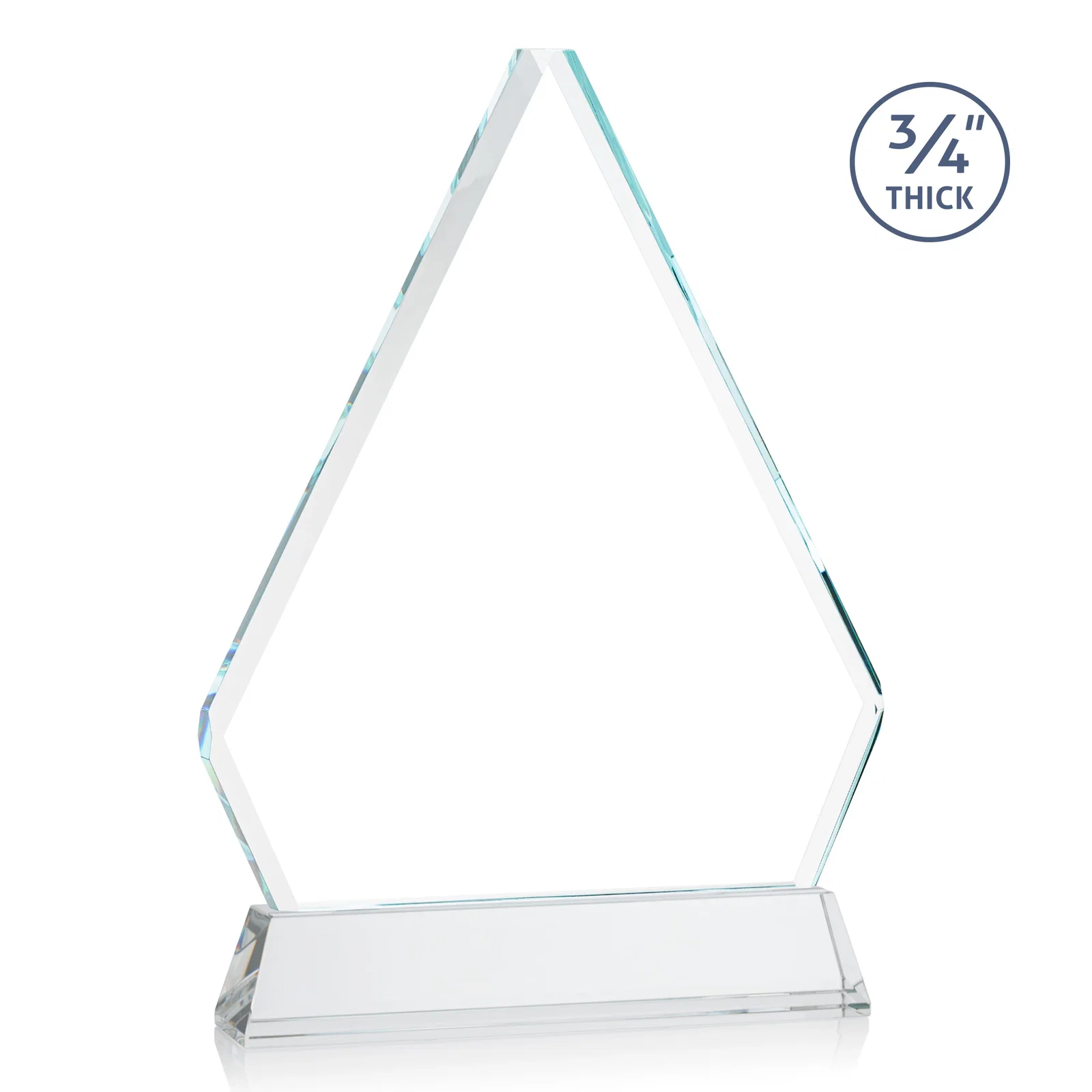 Custom engraved Starfire Crystal Diamond Award with Base Inscription on Tall Base, awards for service anniversary gifts