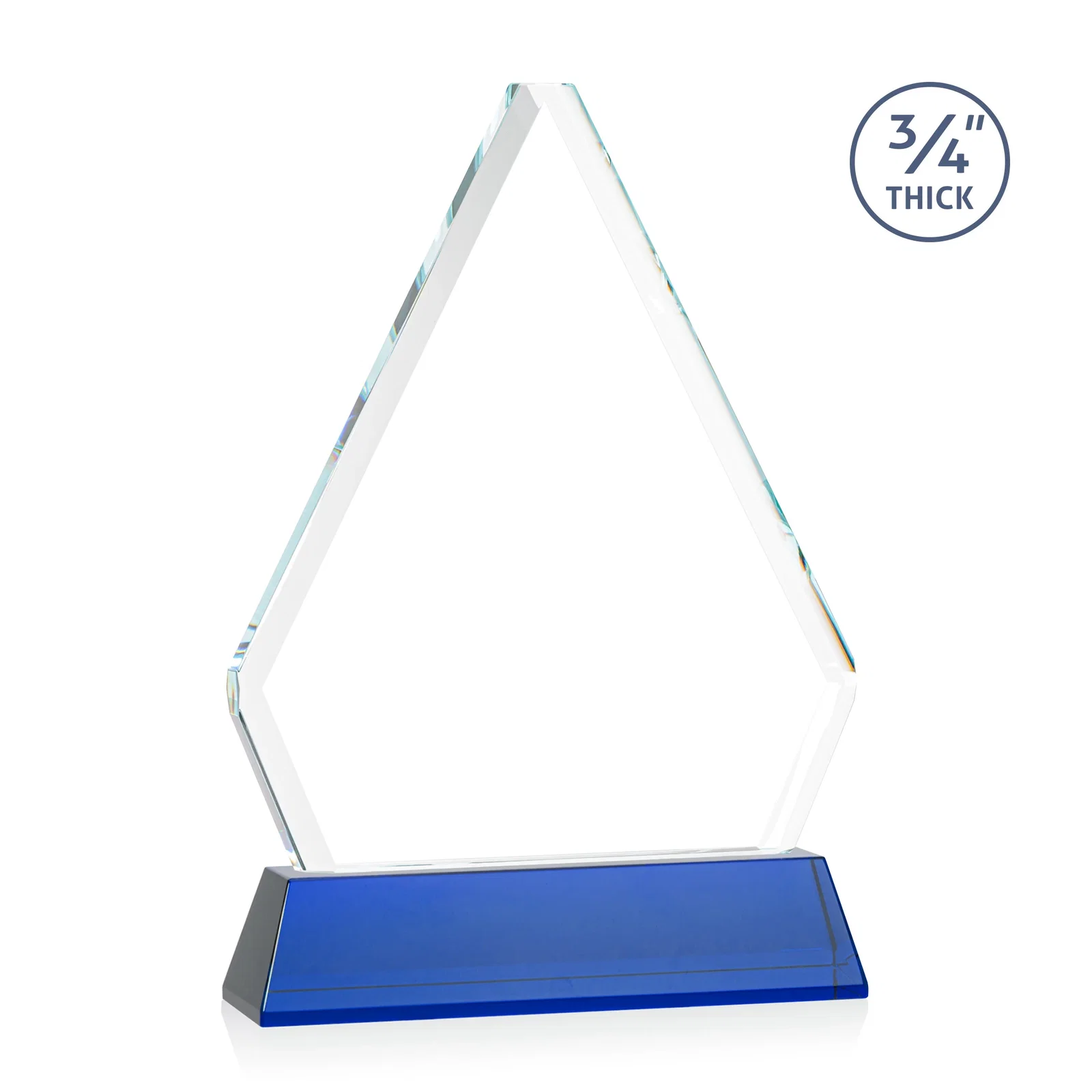 Custom Starfire Crystal Diamond Award with Base Inscription on Tall Base, awards, with your logo for corporate award ceremonies