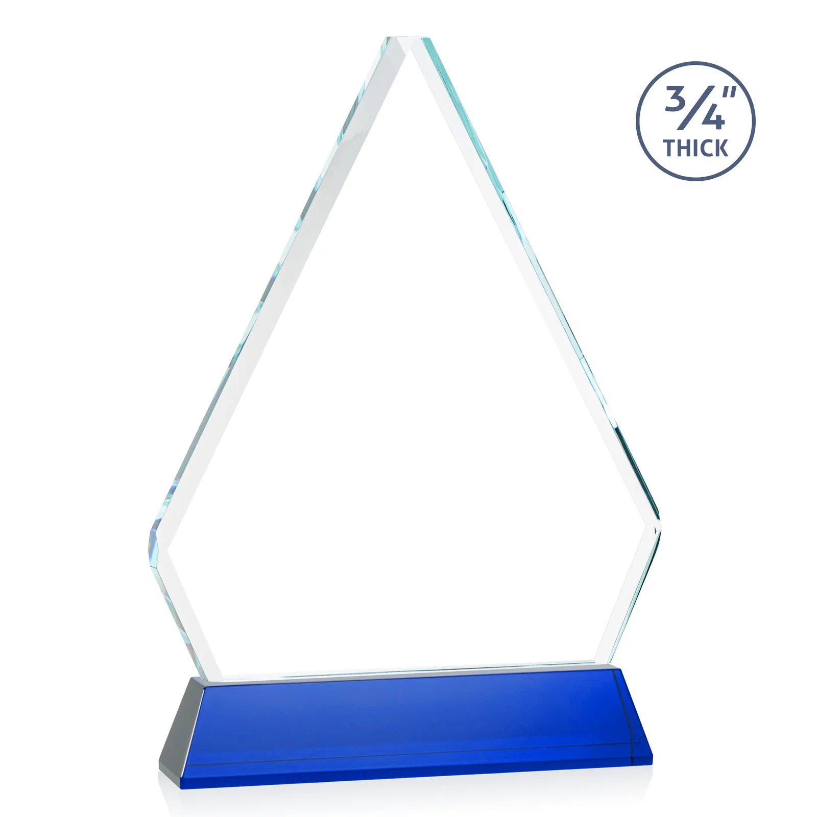 Custom Starfire Crystal Diamond Award with Base Inscription on Tall Base, awards, with your logo for service anniversary gifts