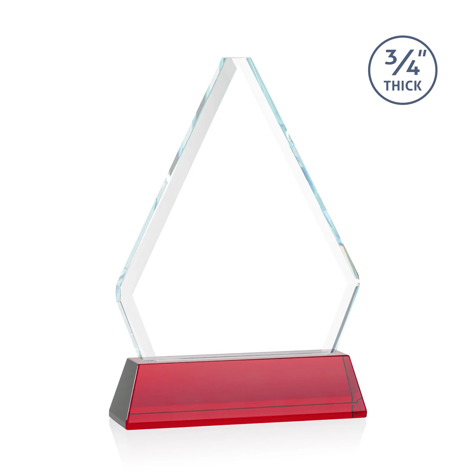 Custom Starfire Crystal Diamond Award with Base Inscription on Tall Base, awards, with your logo for sales achievement awards