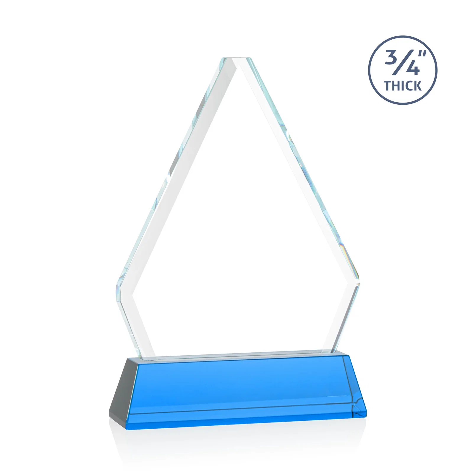 Custom Starfire Crystal Diamond Award with Base Inscription on Tall Base, awards, with your logo for team milestone celebrations