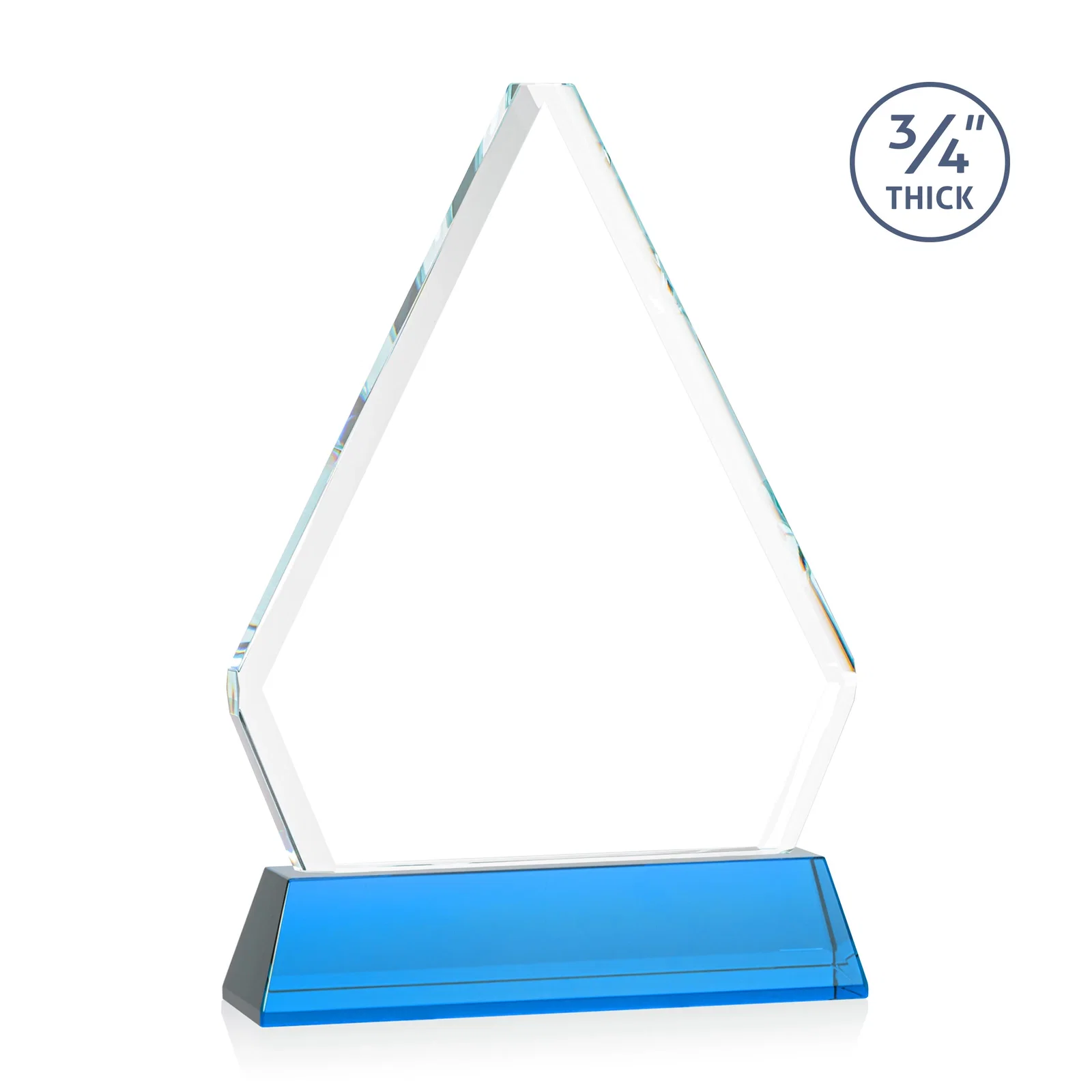 Custom Starfire Crystal Diamond Award with Base Inscription on Tall Base, awards, with your logo for donor appreciation