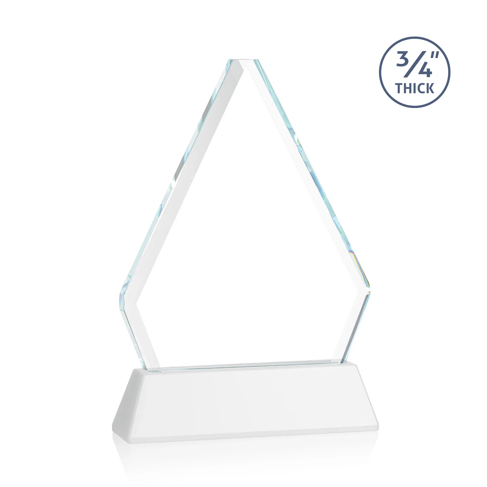 Custom Starfire Crystal Diamond Award with Base Inscription on Tall Base, awards, with your logo for safety achievement programs