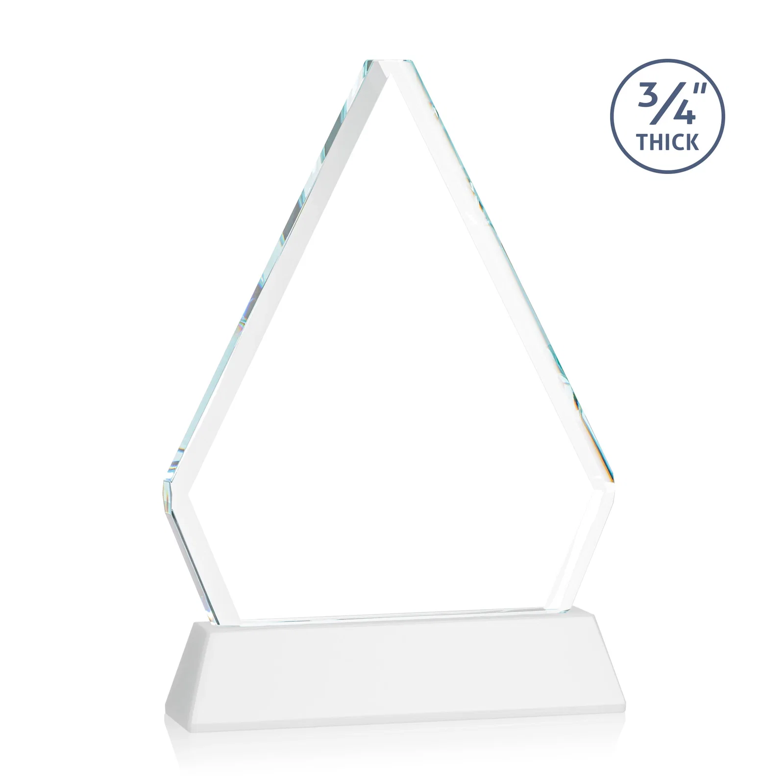 Custom Starfire Crystal Diamond Award with Base Inscription on Tall Base, awards, with your logo for volunteer appreciation