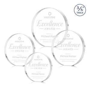 Starfire Crystal Round Award With a Full-Face Etch Panel