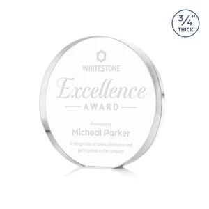 Starfire Crystal Round Award With a Full-Face Etch Panel