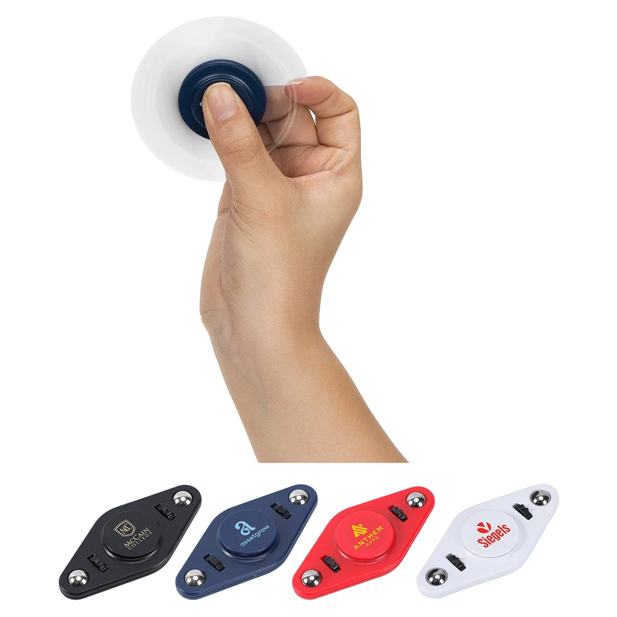 Custom Galaxy Multi-Fidget Spinner, front view of the branded fidget spinner
