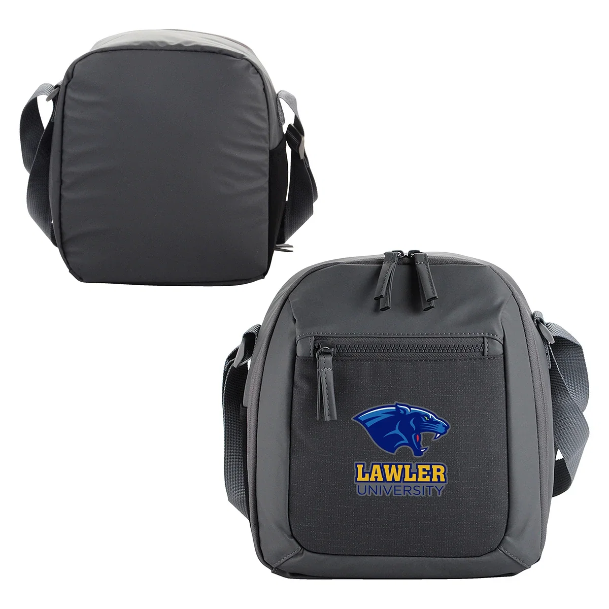 Close-up of the custom Galleon Cooler Bag's logo imprint area