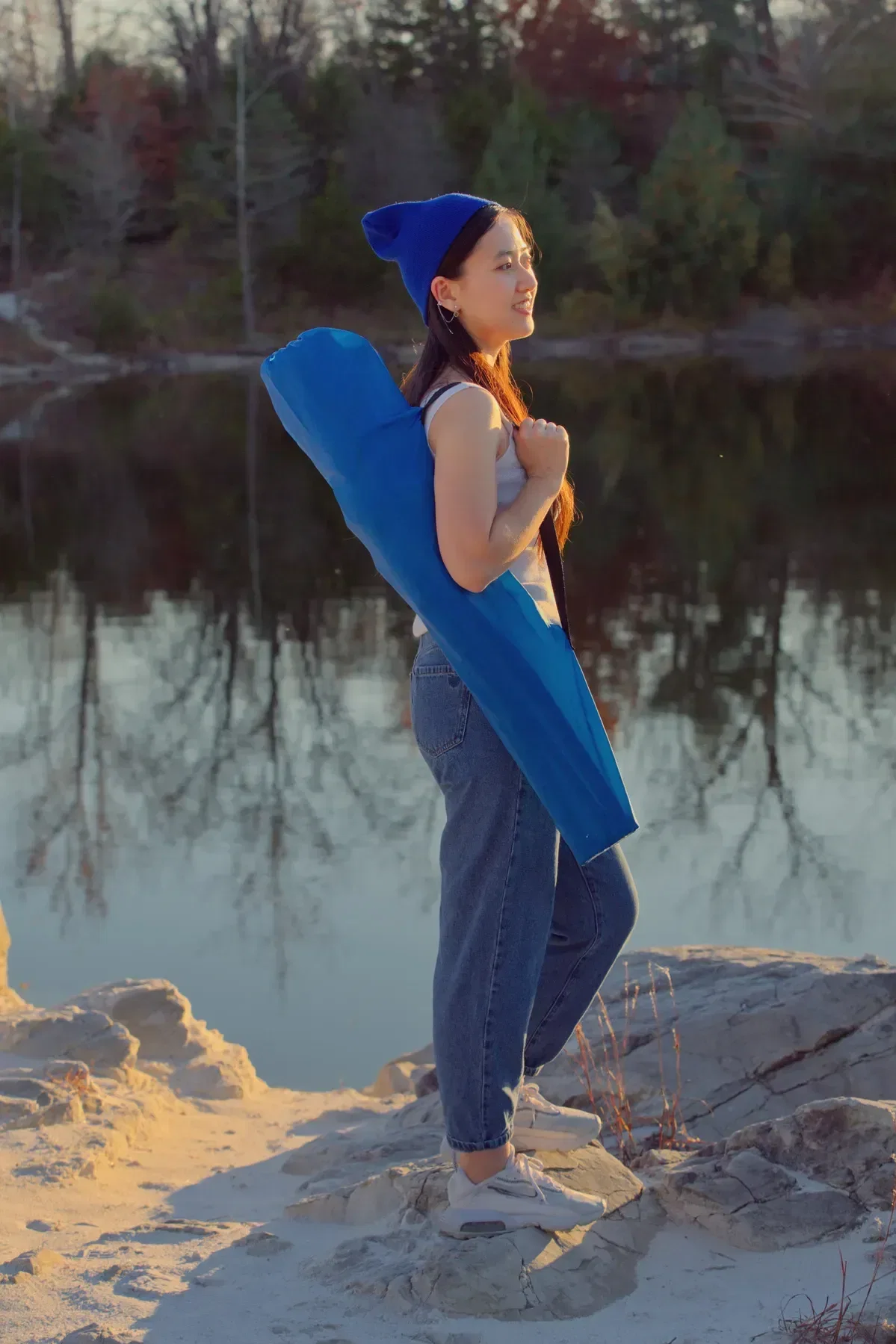 Gallery Folding Chair with Carry Bag held in hand