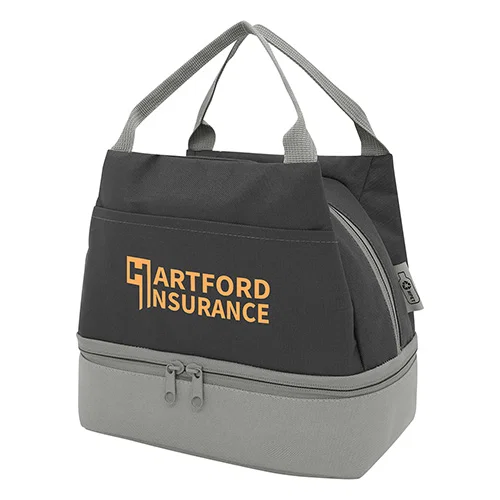 Galley RPET insulated lunch bag with custom logo, front view