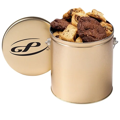 Gallon Cookie Tin with 2 in. Cookies — view 2
