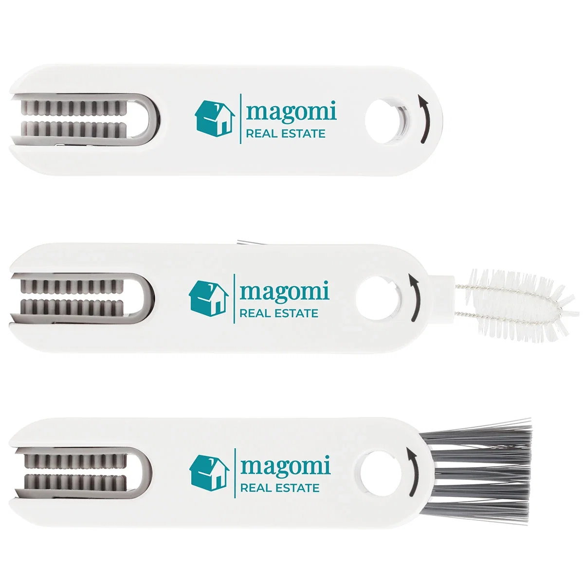 Side profile of the promotional Gap 3-in-1 Cleaning Brush