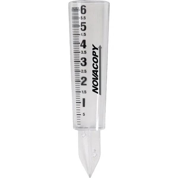 Garden Rain Gauge, durable plastic gauge measuring up to 6 inches of precipitation for plants