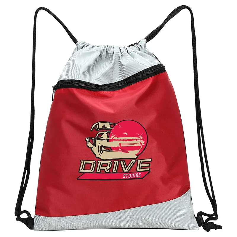 Gateway RPET Drawstring Bag in use, worn over the shoulder