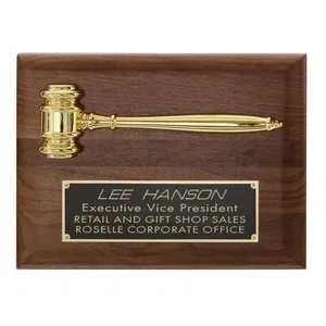 Walnut Wall Plaque with a Working, Removable Gavel