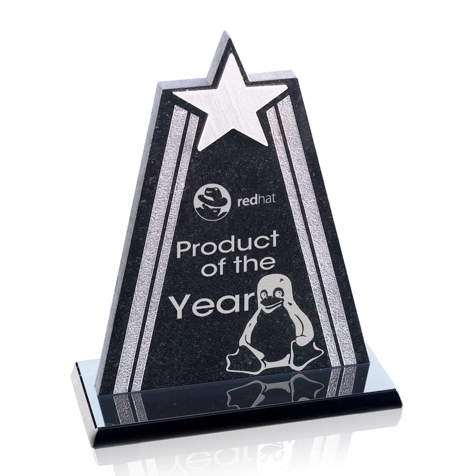 Custom Gemini Star Tower Award - Granite/Aluminum — view 2