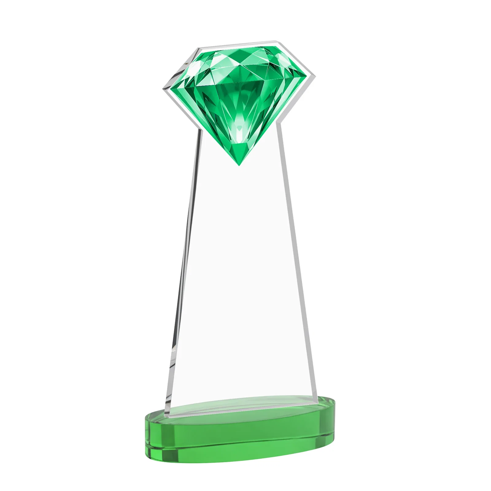 Custom Starfire Crystal Award With a Printed Gemstone Cutout on a Round Base, with your logo for employee recognition