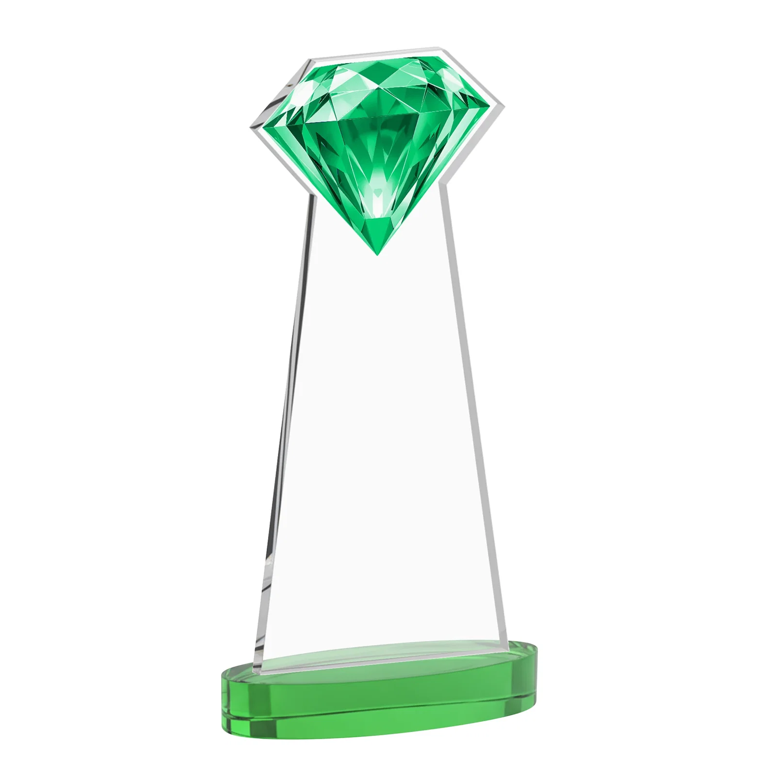 Custom Starfire Crystal Award With a Printed Gemstone Cutout on a Round Base, with your logo for corporate award ceremonies