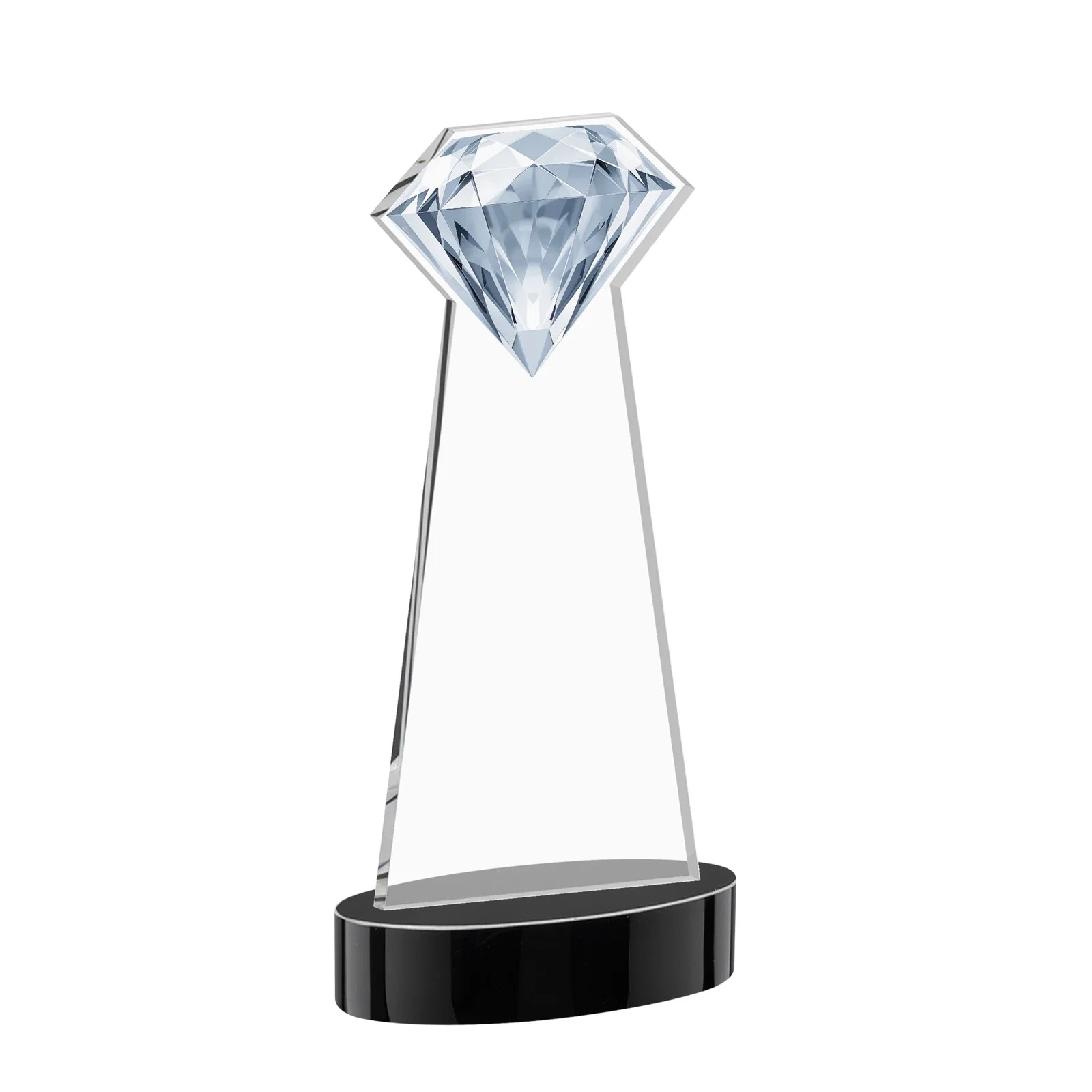 Custom Starfire Crystal Award With a Printed Gemstone Cutout on a Round Base, with your logo for service anniversary gifts
