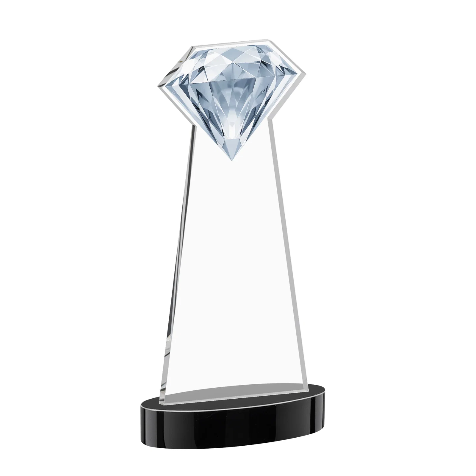 Custom Starfire Crystal Award With a Printed Gemstone Cutout on a Round Base, with your logo for sales achievement awards