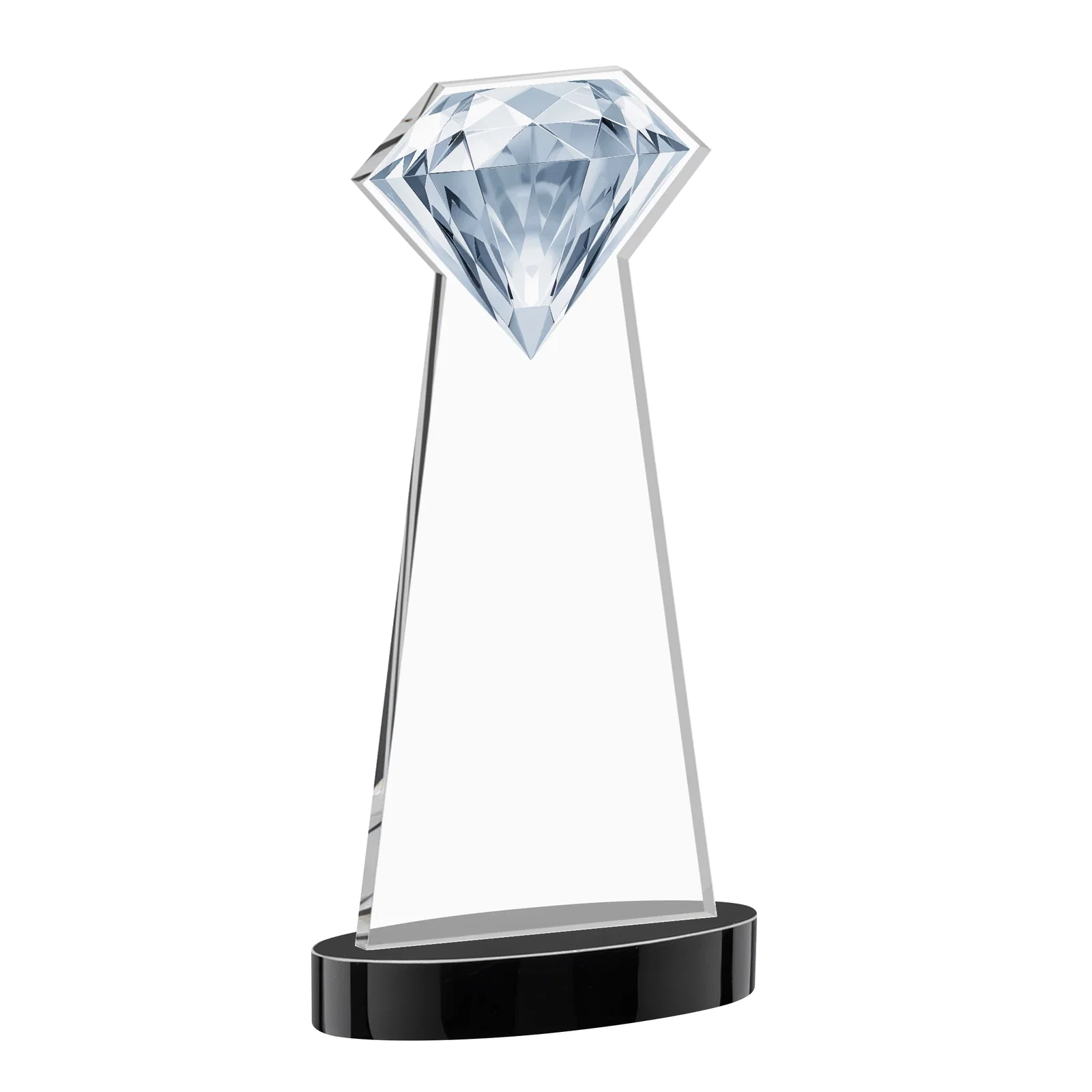 Custom Starfire Crystal Award With a Printed Gemstone Cutout on a Round Base, with your logo for retirement presentations