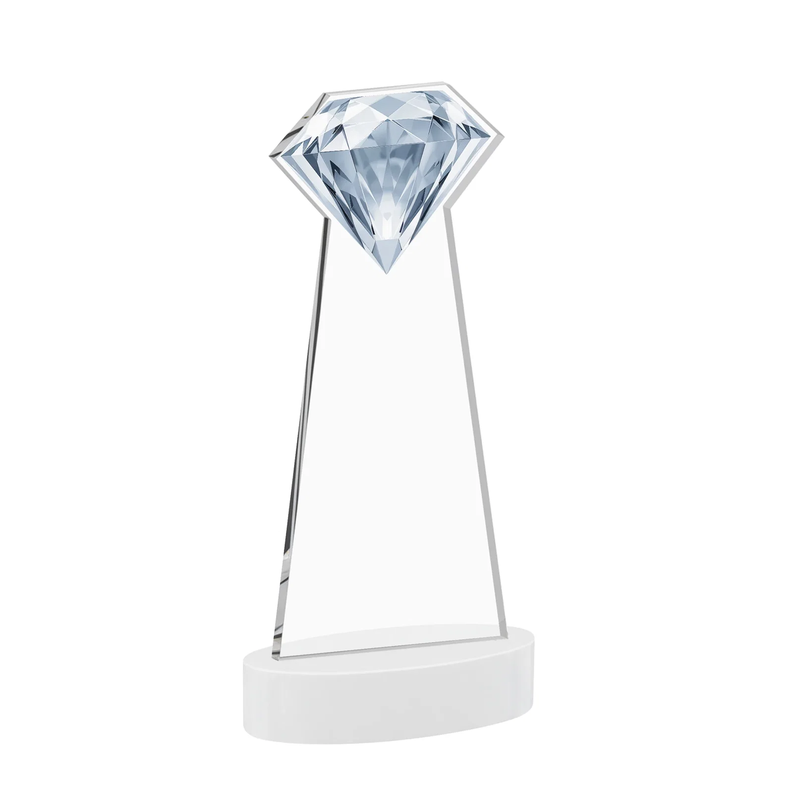 Personalized Starfire Crystal Award With a Printed Gemstone Cutout on a Round Base, with your logo for service anniversary gifts