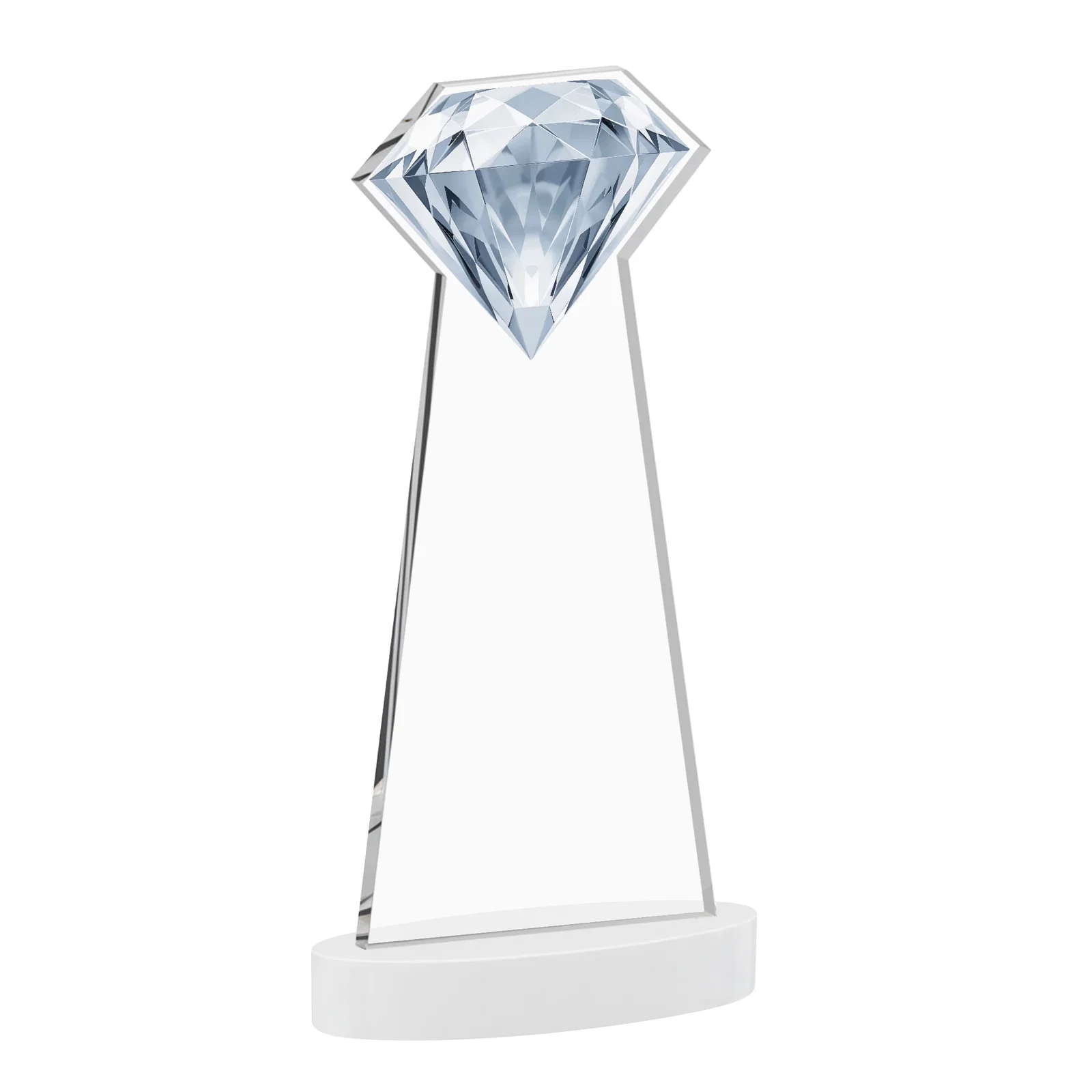 Personalized Starfire Crystal Award With a Printed Gemstone Cutout on a Round Base, with your logo for retirement presentations
