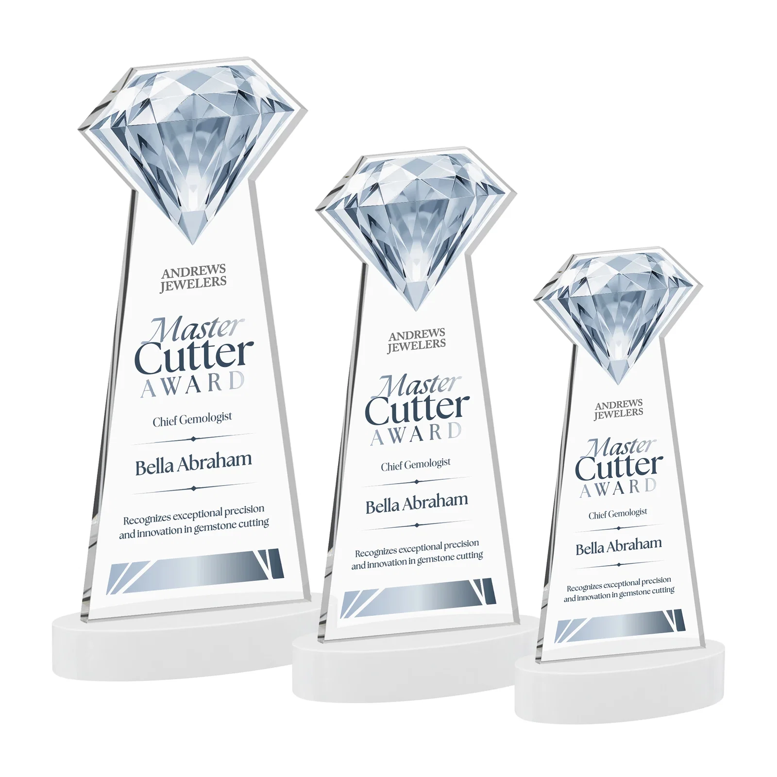 Promotional Starfire Crystal Award With a Printed Gemstone Cutout on a Round Base for volunteer appreciation