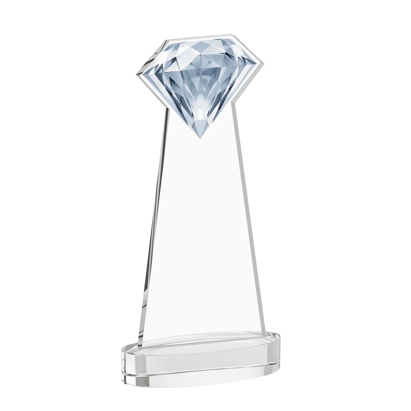 Custom engraved Starfire Crystal Award With a Printed Gemstone Cutout on a Round Base for sales achievement awards