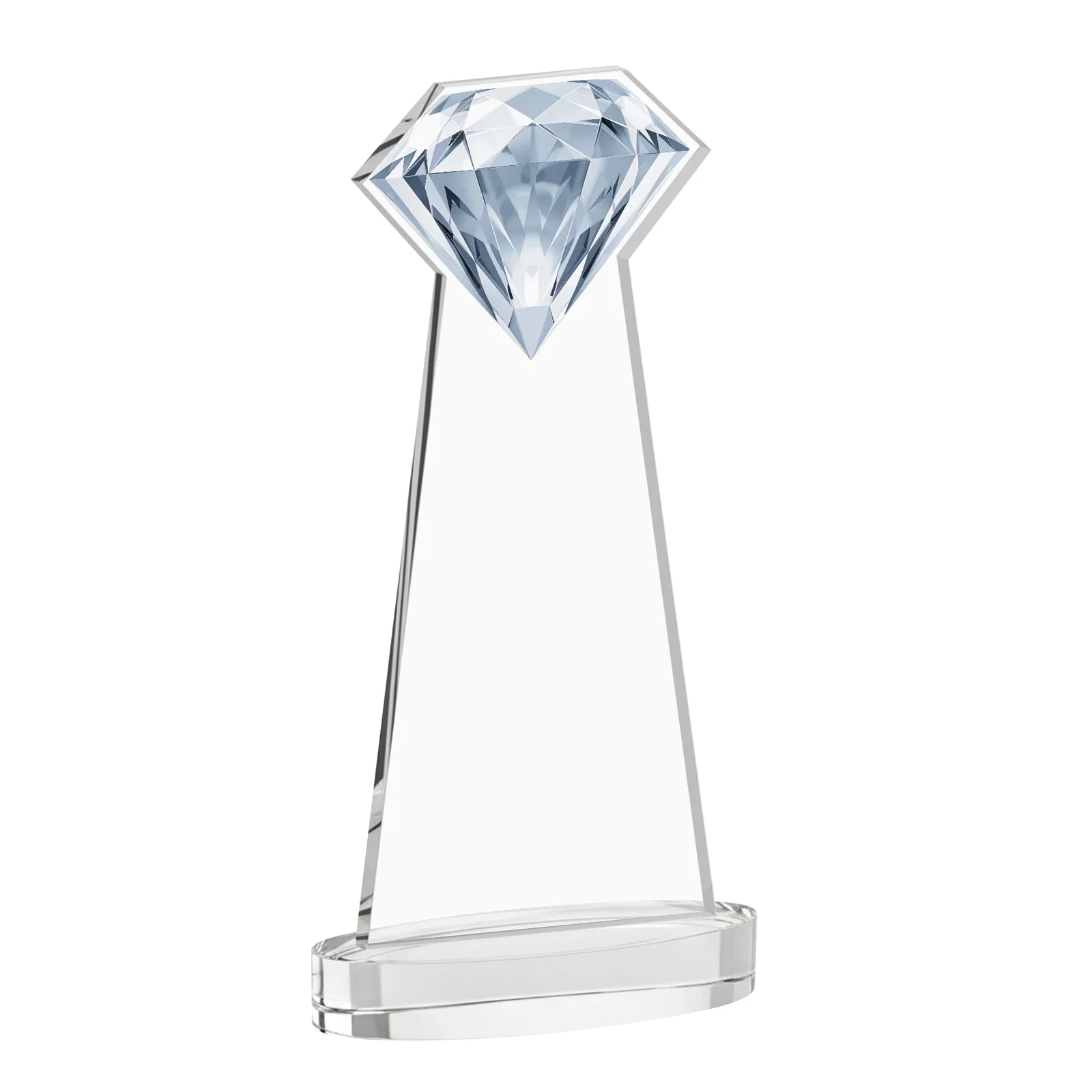 Custom engraved Starfire Crystal Award With a Printed Gemstone Cutout on a Round Base for retirement presentations