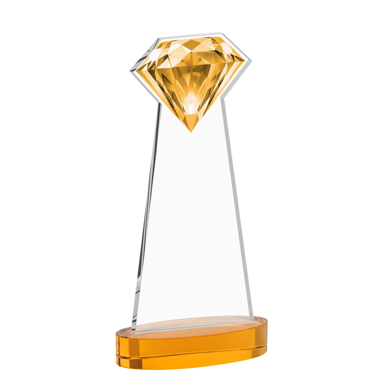 Custom engraved Starfire Crystal Award With a Printed Gemstone Cutout on a Round Base for donor appreciation