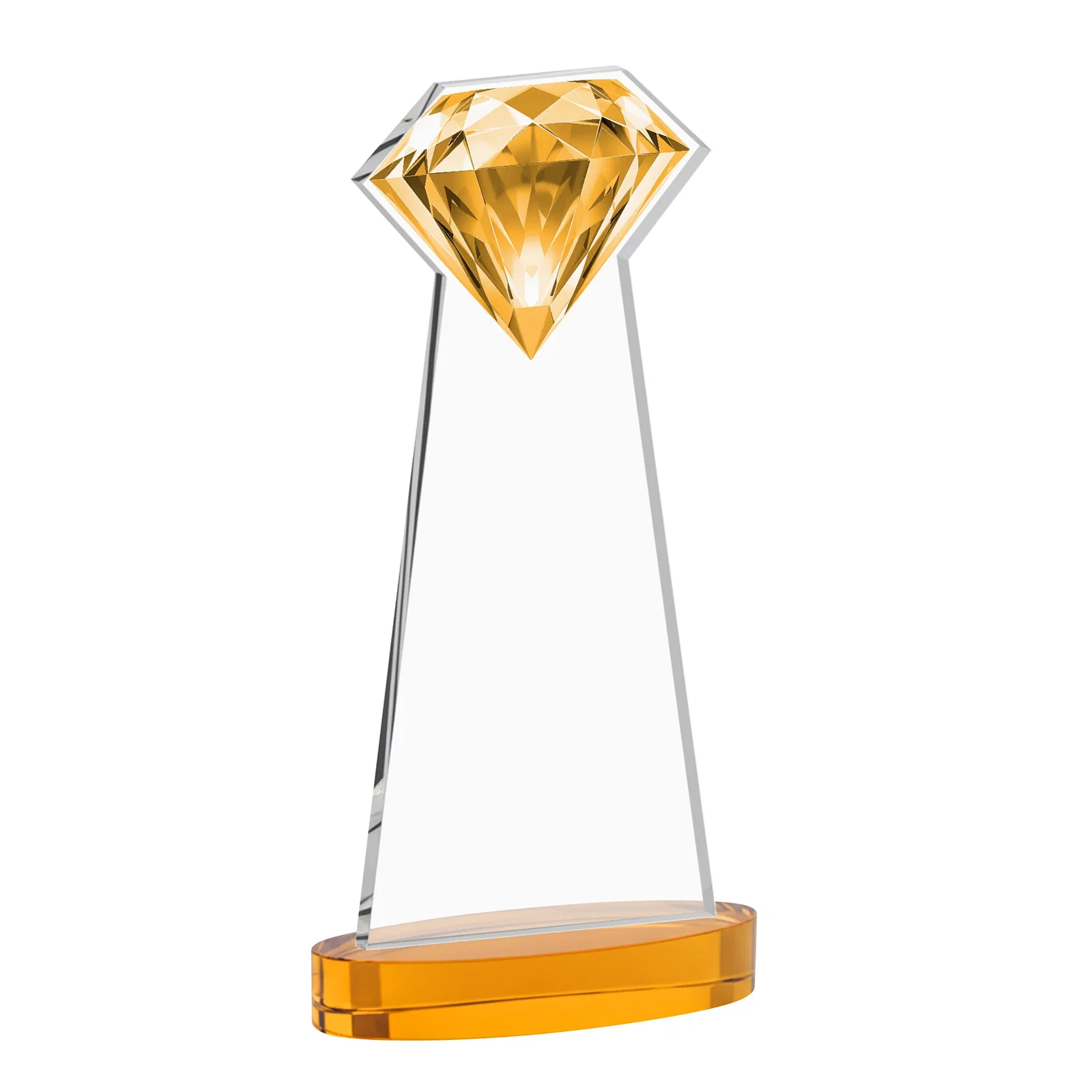 Custom engraved Starfire Crystal Award With a Printed Gemstone Cutout on a Round Base for graduation ceremonies