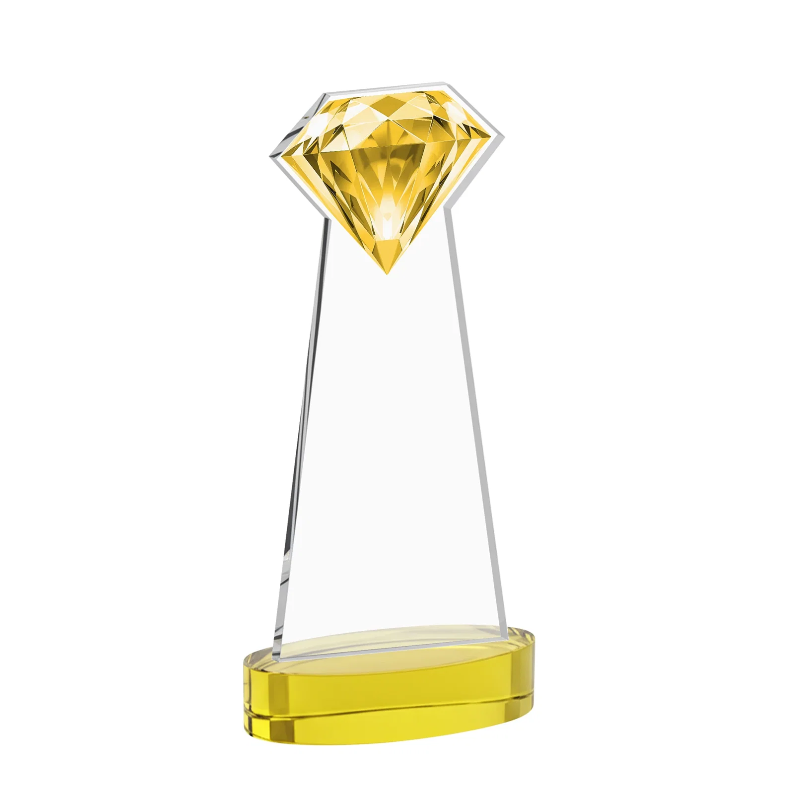Custom engraved Starfire Crystal Award With a Printed Gemstone Cutout on a Round Base for safety achievement programs