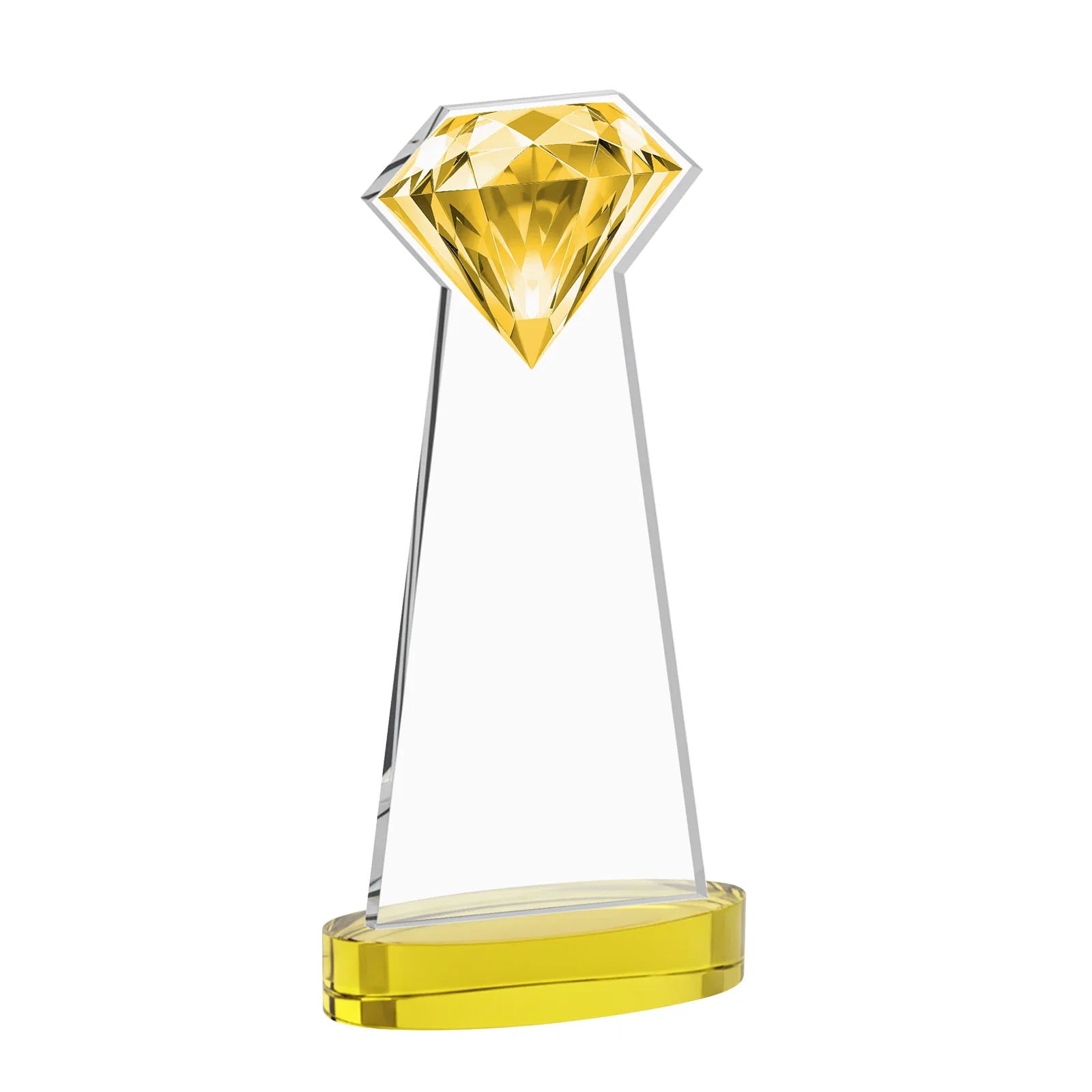 Custom engraved Starfire Crystal Award With a Printed Gemstone Cutout on a Round Base for volunteer appreciation
