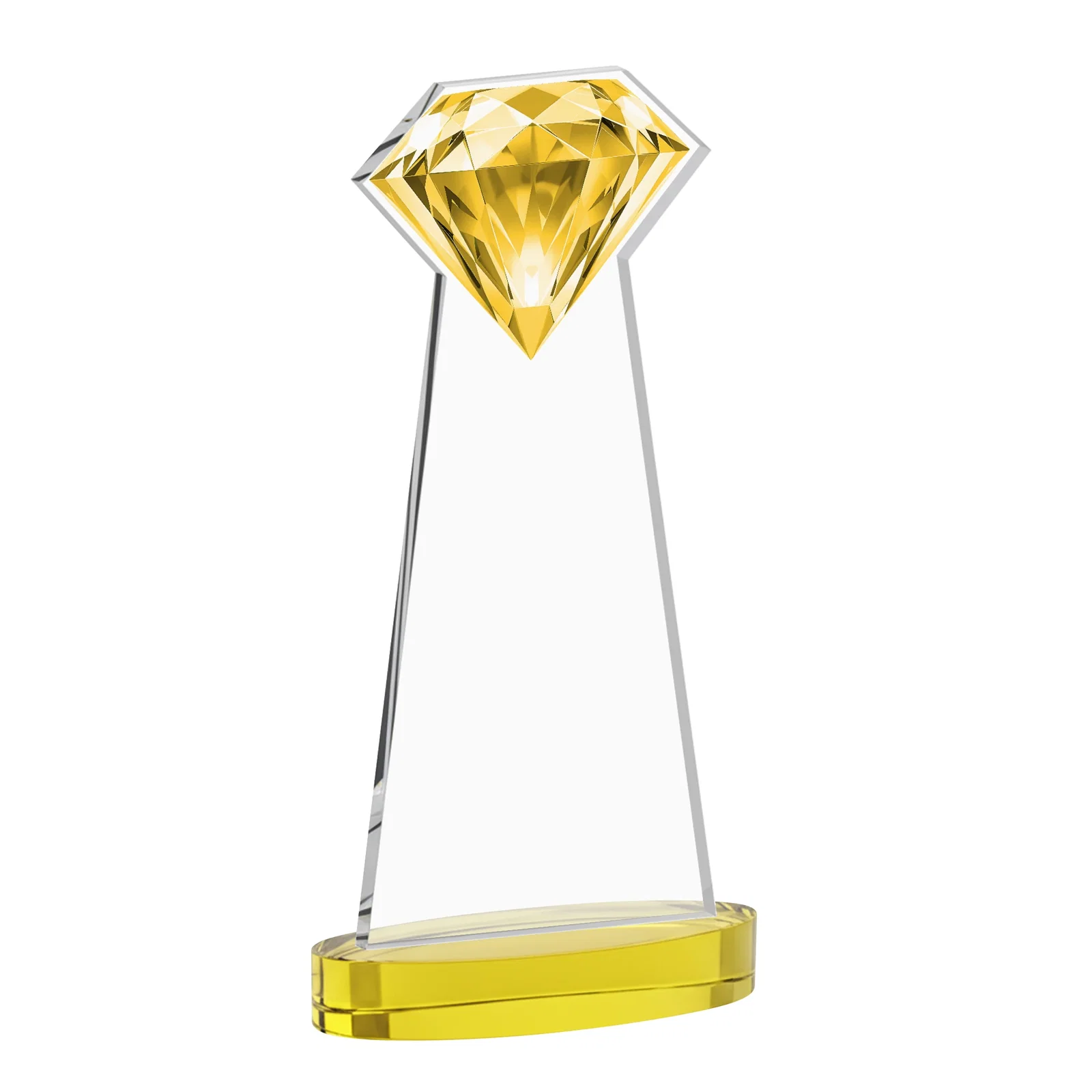 Custom engraved Starfire Crystal Award With a Printed Gemstone Cutout on a Round Base for dealer and partner awards