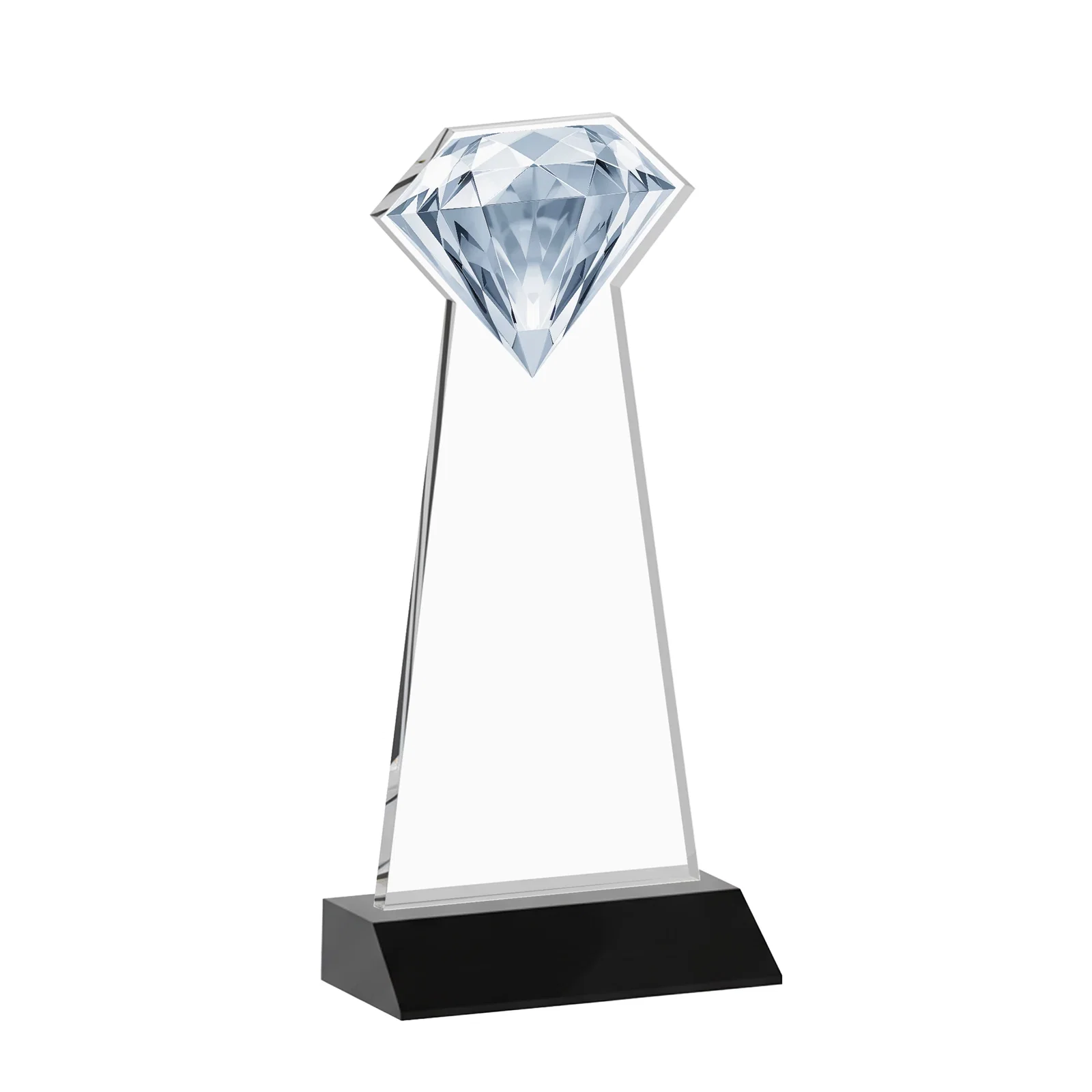 Custom Starfire Crystal Award With a Gemstone Cutout on a Mitered Base, awards, with your logo for employee recognition