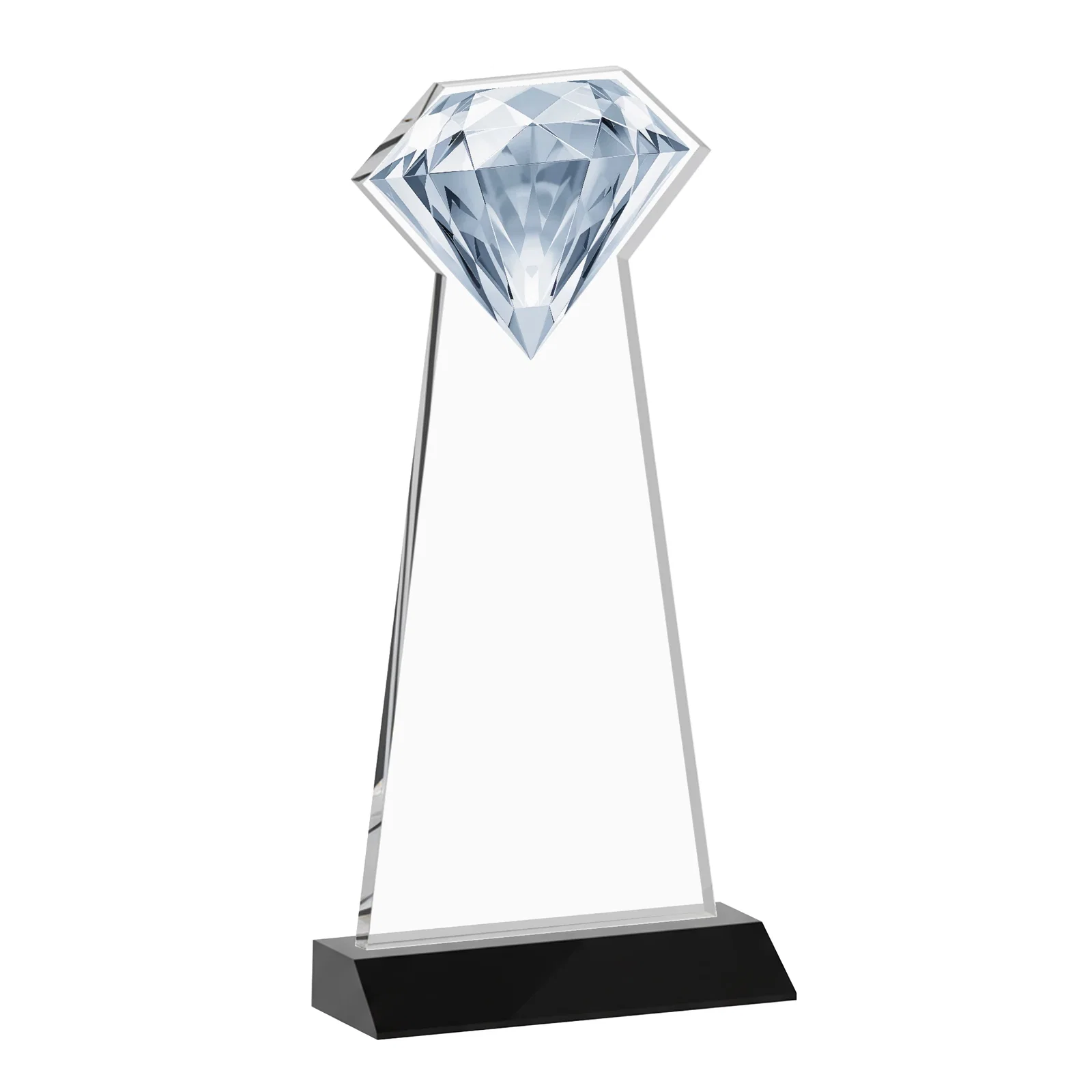 Custom Starfire Crystal Award With a Gemstone Cutout on a Mitered Base, awards, with your logo for service anniversary gifts