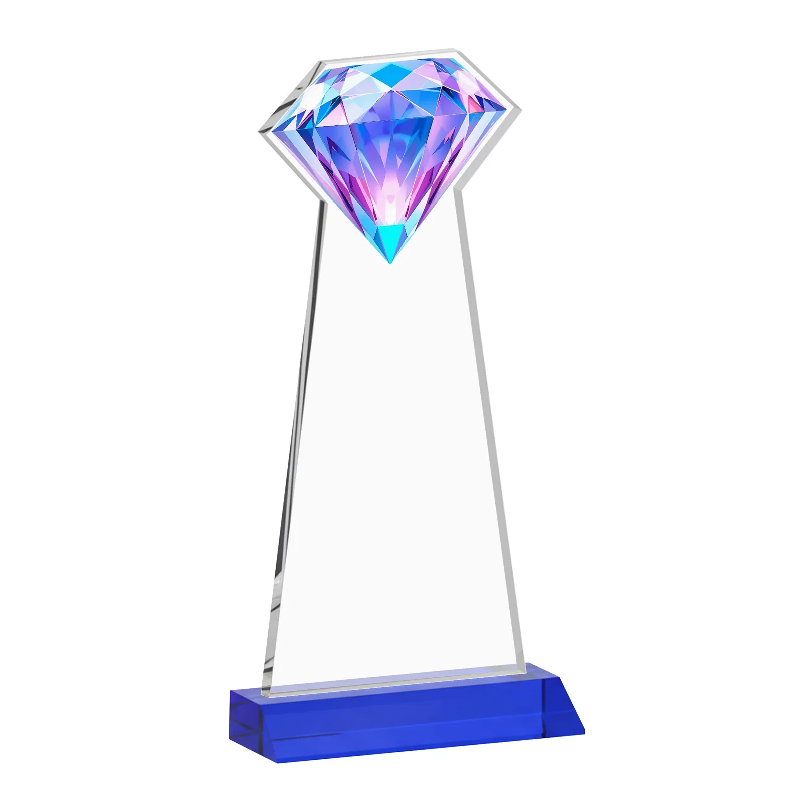 Custom Starfire Crystal Award With a Gemstone Cutout on a Mitered Base, awards, with your logo for team milestone celebrations