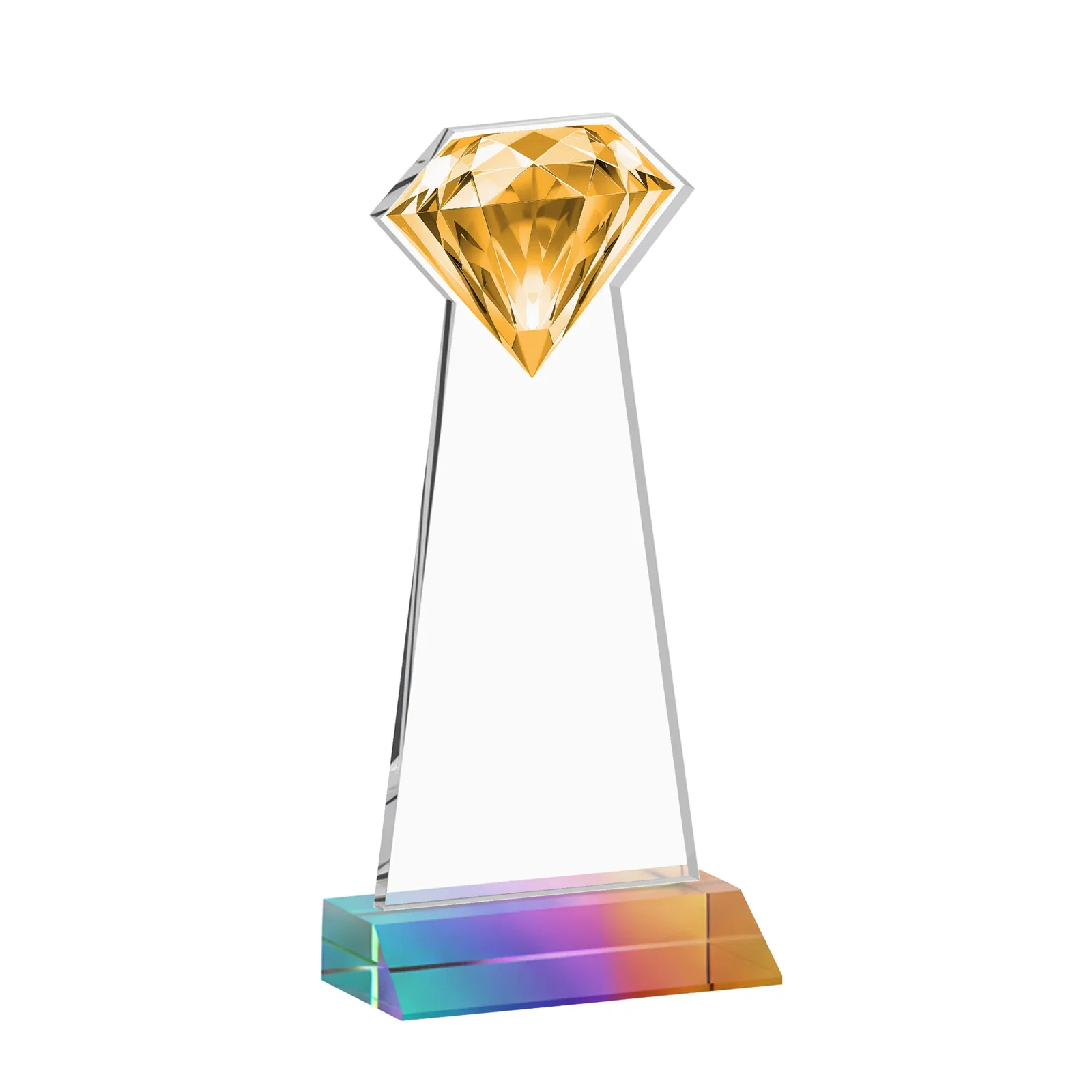 Custom Starfire Crystal Award With a Gemstone Cutout on a Mitered Base, awards, with your logo for donor appreciation