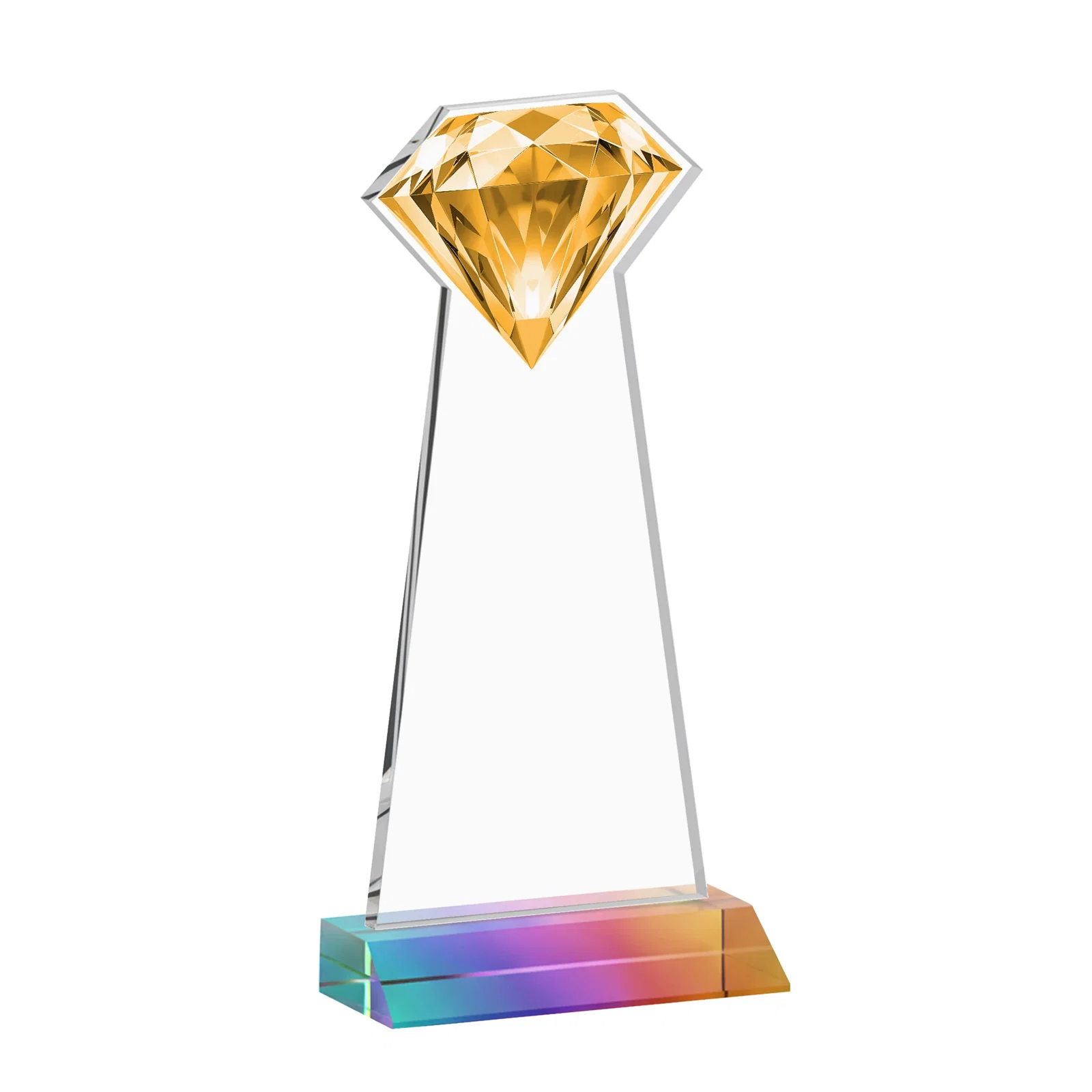 Custom Starfire Crystal Award With a Gemstone Cutout on a Mitered Base, awards, with your logo for graduation ceremonies