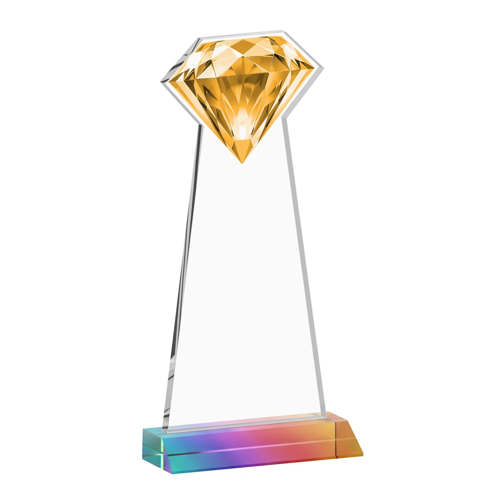 Custom Starfire Crystal Award With a Gemstone Cutout on a Mitered Base, awards, with your logo for safety achievement programs