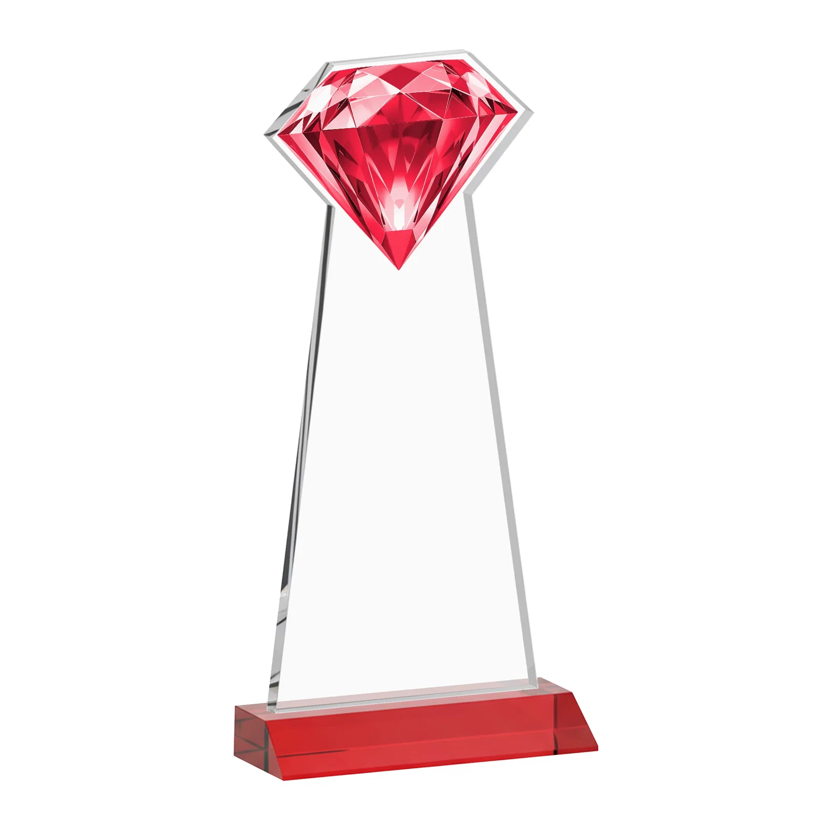 Custom Starfire Crystal Award With a Gemstone Cutout on a Mitered Base, awards, with your logo for company anniversary events