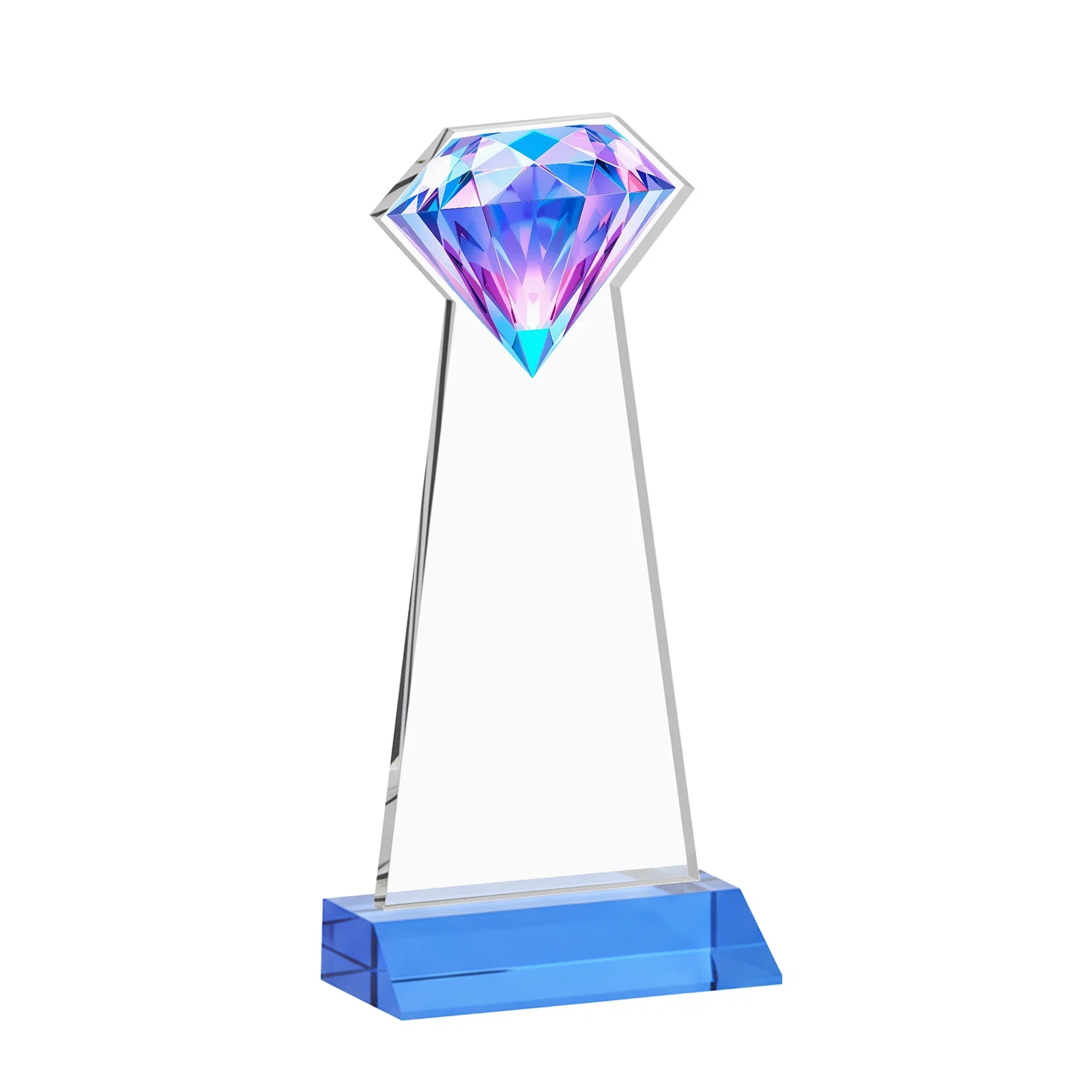 Personalized Starfire Crystal Award With a Gemstone Cutout on a Mitered Base, awards, with your logo for employee recognition