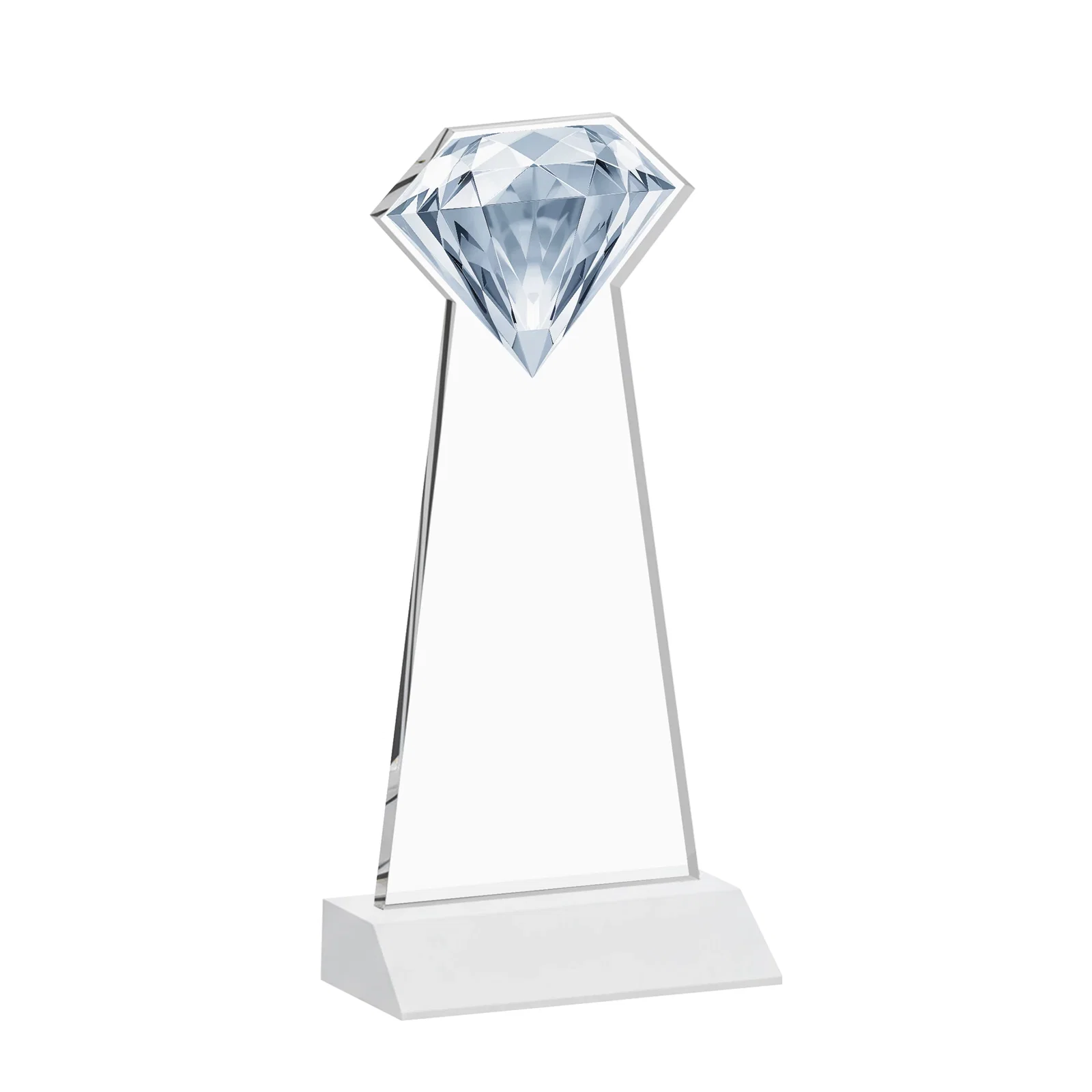 Personalized Starfire Crystal Award With a Gemstone Cutout on a Mitered Base, awards, with your logo for sales achievement awards