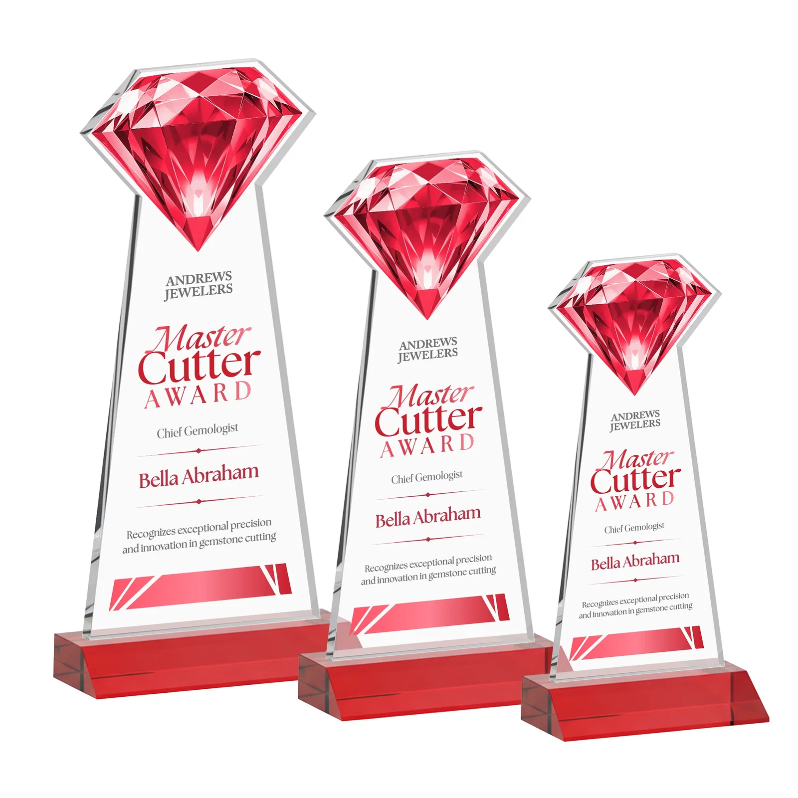 Promotional Starfire Crystal Award With a Gemstone Cutout on a Mitered Base, awards for service anniversary gifts