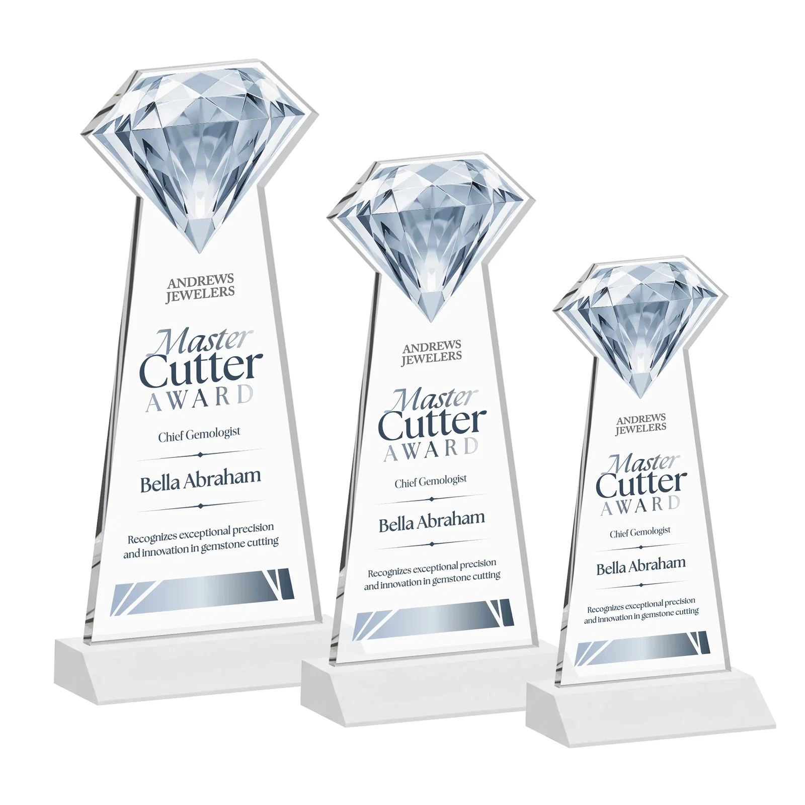 Promotional Starfire Crystal Award With a Gemstone Cutout on a Mitered Base, awards for dealer and partner awards