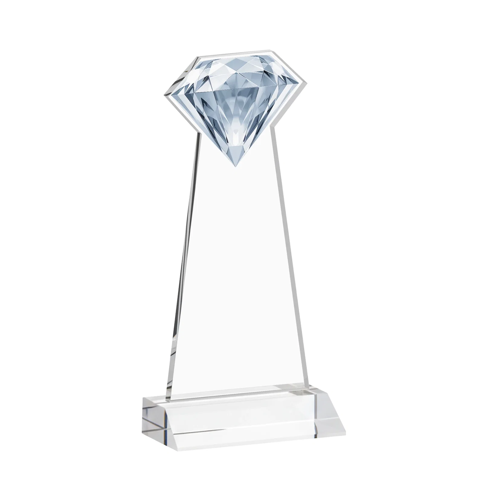Custom engraved Starfire Crystal Award With a Gemstone Cutout on a Mitered Base, awards for sales achievement awards
