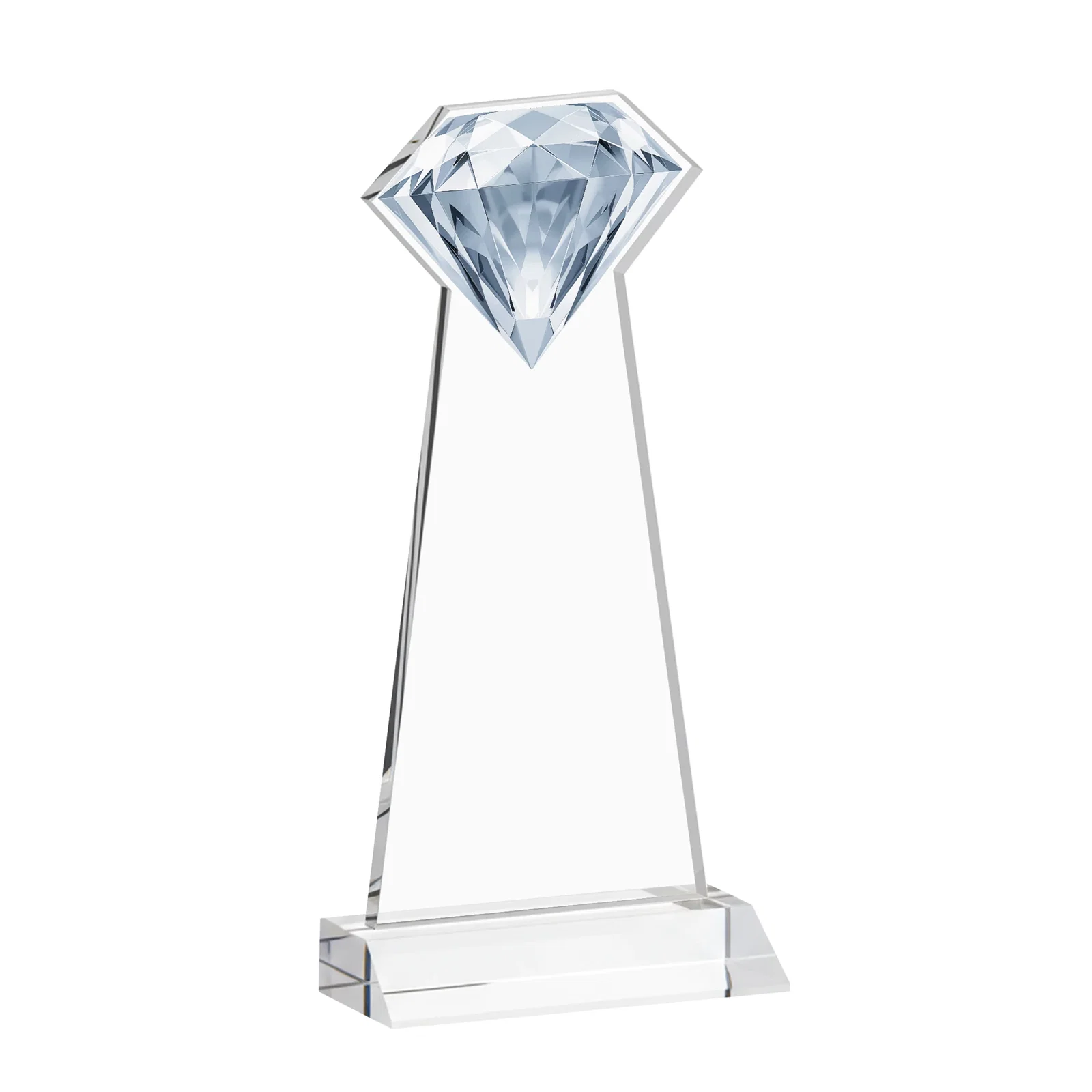 Custom engraved Starfire Crystal Award With a Gemstone Cutout on a Mitered Base, awards for retirement presentations