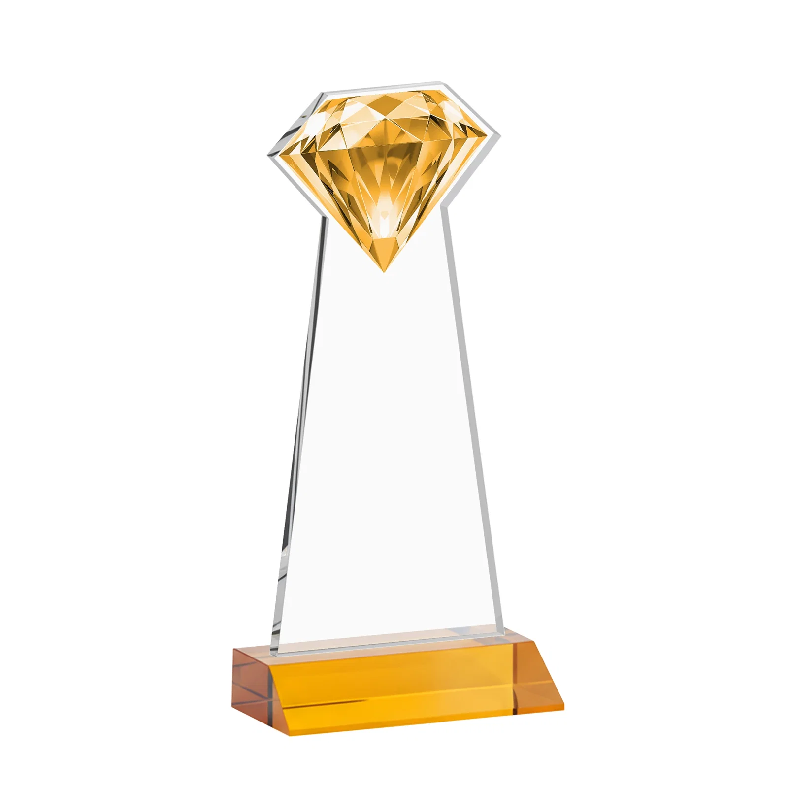 Custom engraved Starfire Crystal Award With a Gemstone Cutout on a Mitered Base, awards for donor appreciation